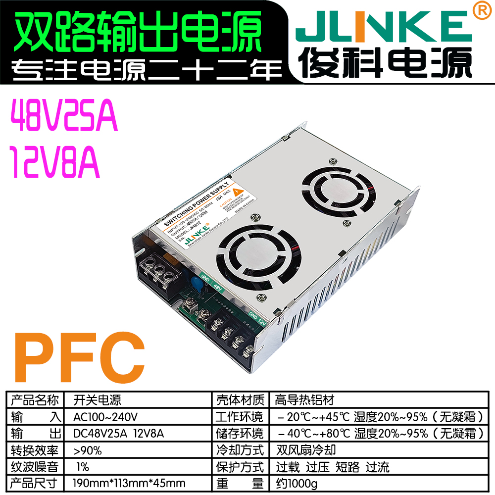 12V8A/48V25A